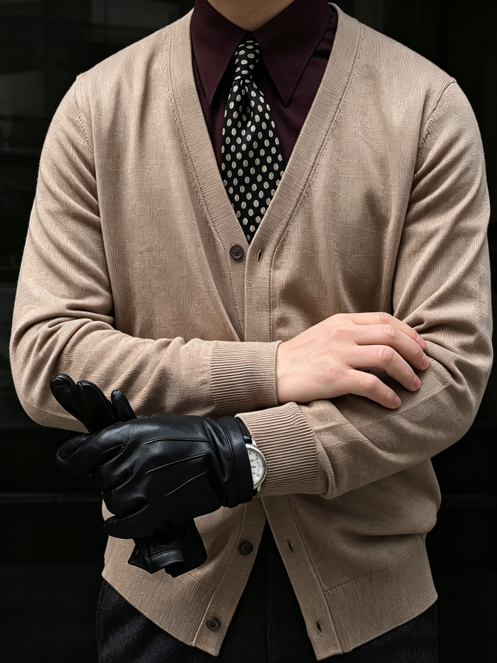 Men's 100% Pure Merino Wool V Neck Cardigan Sweater