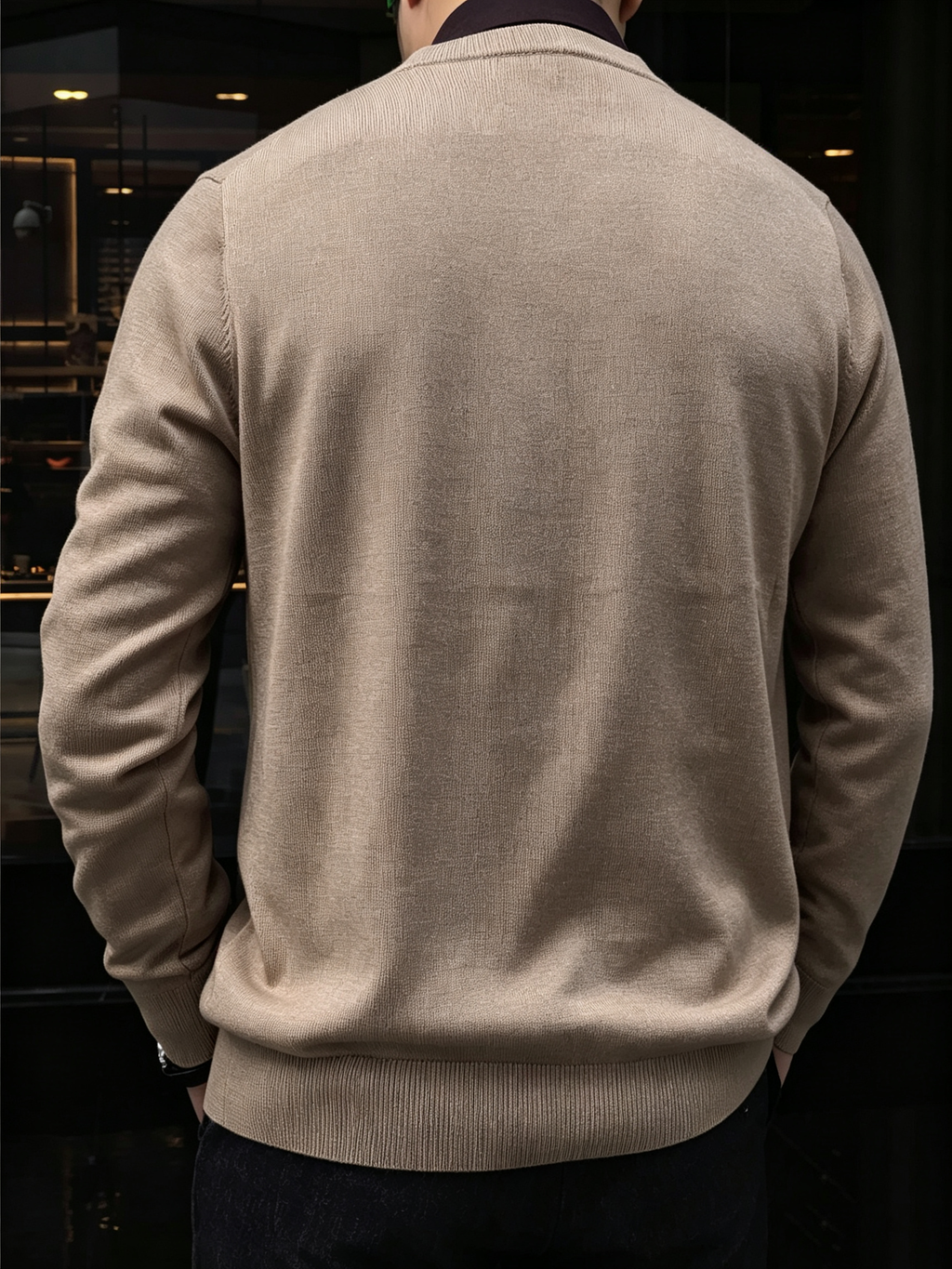 Men's 100% Pure Merino Wool V Neck Cardigan Sweater