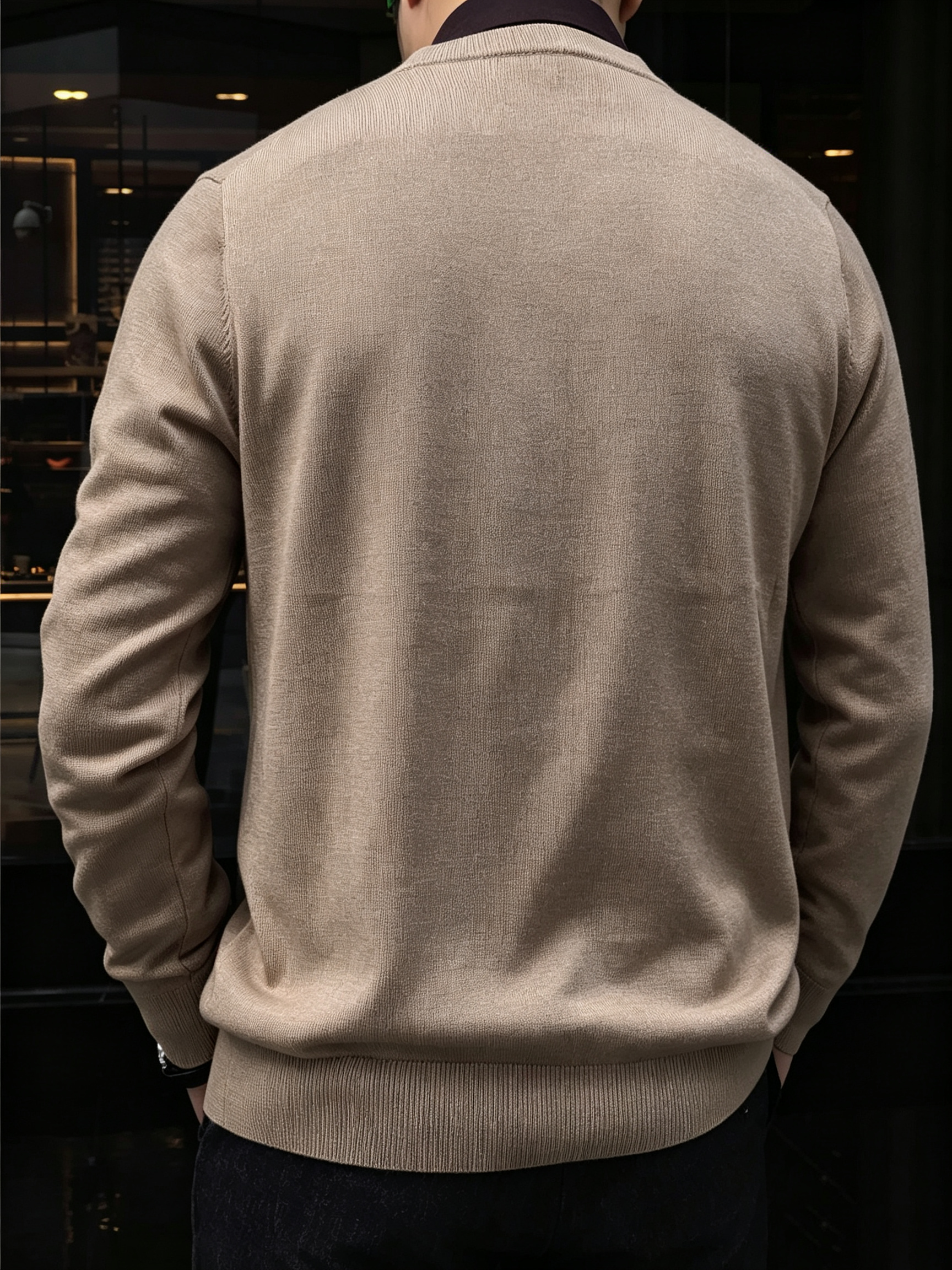 Men's 100% Pure Merino Wool V Neck Cardigan Sweater