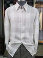 Men's Pure Linen Striped Long Sleeve Button Down Shirt