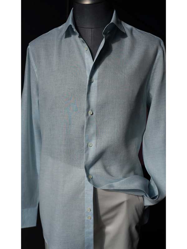 Men's Tencel Lightweight Breathable Solid Casual Dress Shirt