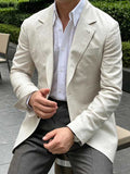 Men's White Breasted Lightweight Summer Casual Suit Blazer