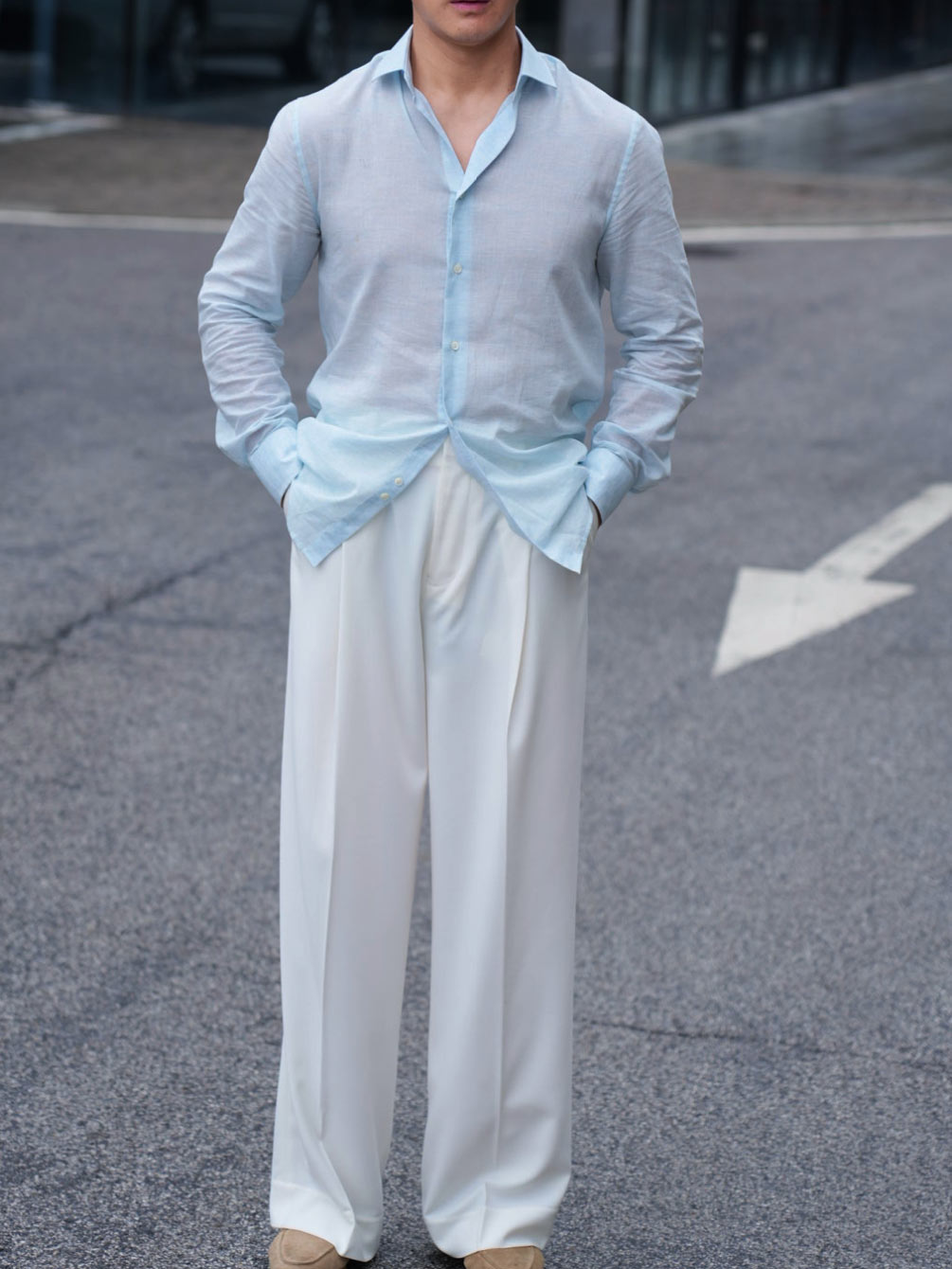Luxury Single Pleat Hollywood Waist Wide Leg Dress Pants for Men Soft 26 Acetate 74 Polyester Fabric