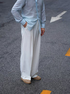Luxury Single Pleat Hollywood Waist Wide Leg Dress Pants for Men Soft 26 Acetate 74 Polyester Fabric