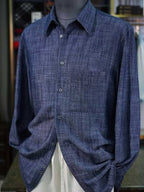 Heather Linen Viscose Polyester Blend Men's Office Daily Shirt