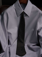 Men's Light Purple Micro Grid Check Dress Shirt