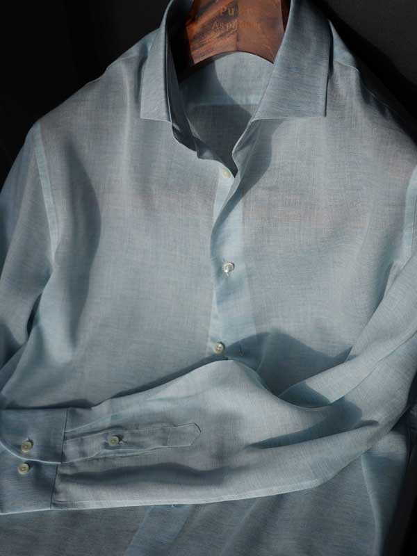 Men's Tencel Lightweight Breathable Solid Casual Dress Shirt