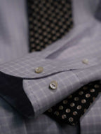Men's Light Purple Micro Grid Check Dress Shirt