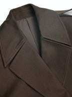 Military-style unisex trench coat with epaulettes and belt