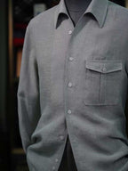 Sage Green 100% Pure Linen Men's Long Sleeve Shirt