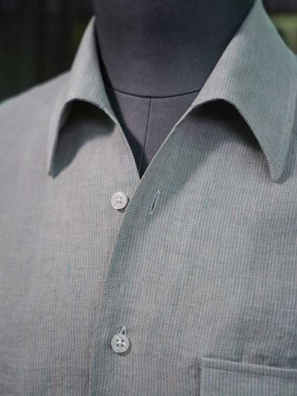 Sage Green 100% Pure Linen Men's Long Sleeve Shirt