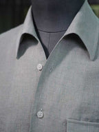 Sage Green 100% Pure Linen Men's Long Sleeve Shirt