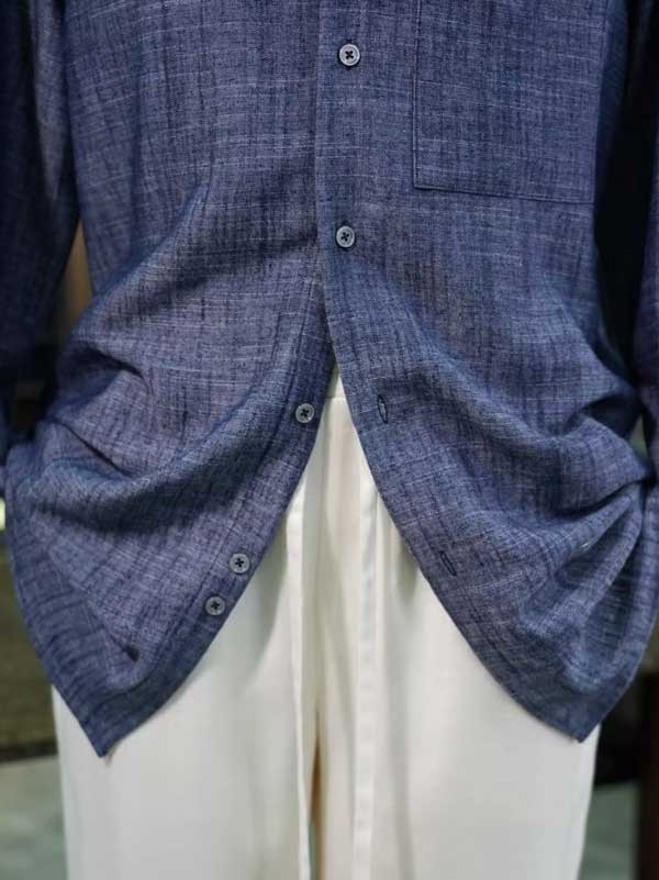 Heather Linen Viscose Polyester Blend Men's Office Daily Shirt