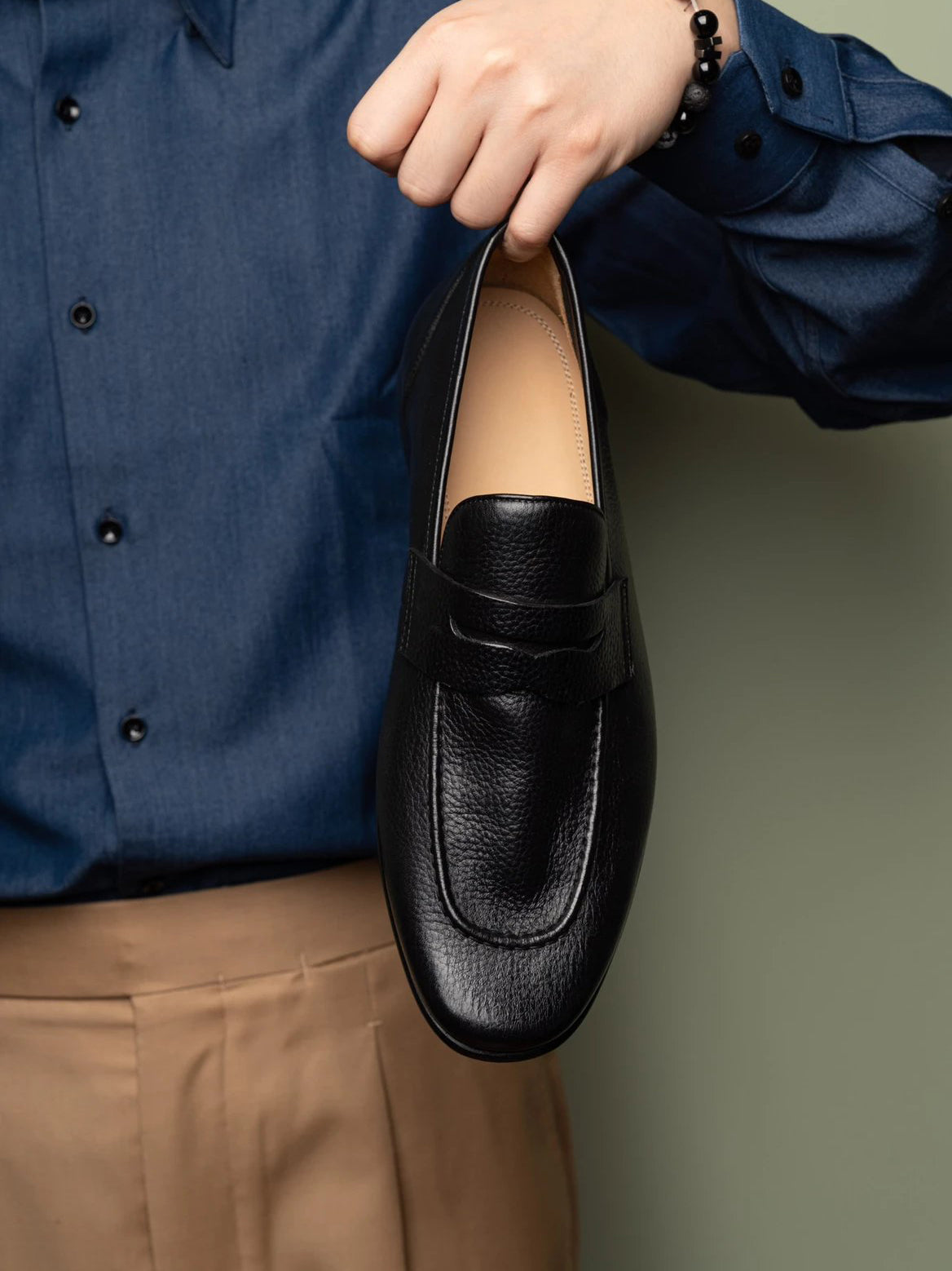 Men’s Soft Pebbled Cowhide Penny Loafers