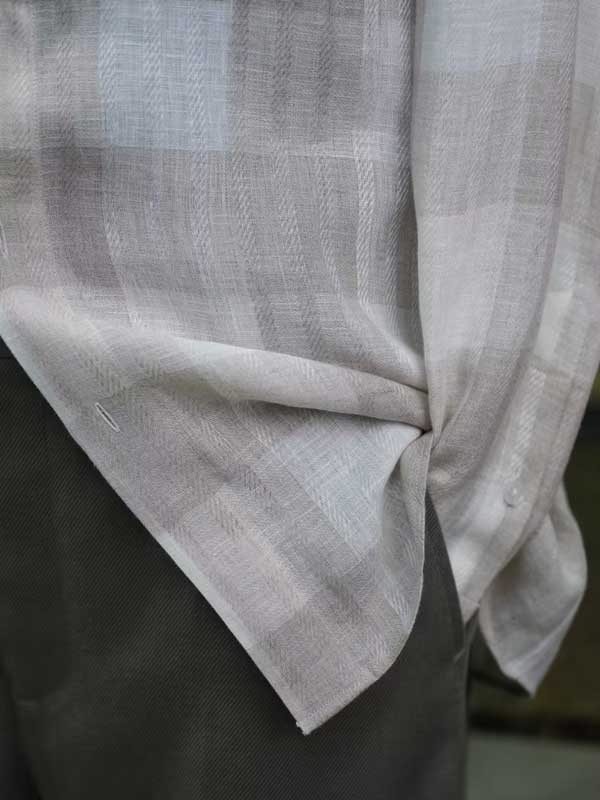 Men's Pure Linen Striped Long Sleeve Button Down Shirt