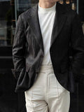 Men's Black Lightweight Linen Viscose Blend Black Blazer