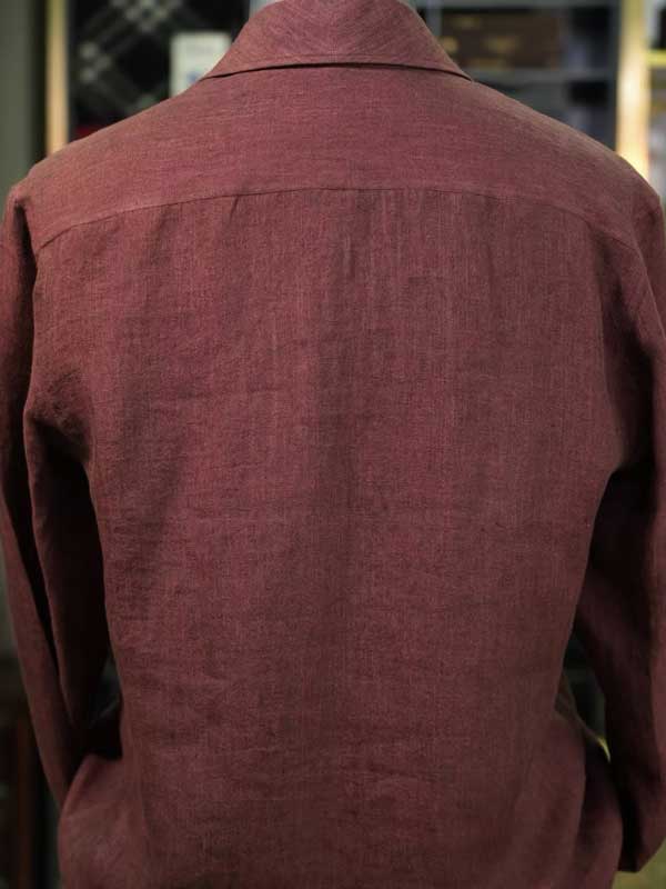 Men's Rust Brown Linen Hemp Blend Breathable Business Dress Shirt