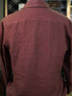 Men's Rust Brown Linen Hemp Blend Breathable Business Dress Shirt