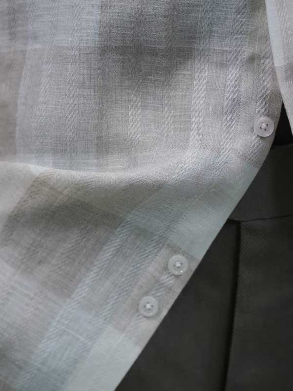Men's Pure Linen Striped Long Sleeve Button Down Shirt