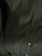 Men's Dark Green Silk Ramie Cotton Tencel Breathable Shirt
