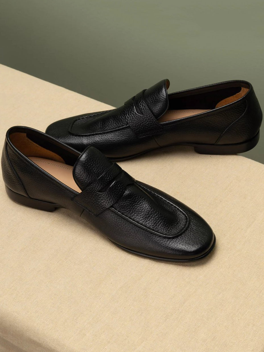 Men’s Soft Pebbled Cowhide Penny Loafers