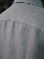 Sage Green 100% Pure Linen Men's Long Sleeve Shirt