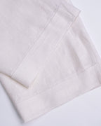High Waist Pleated 100 Heavyweight Linen White Wide Leg Cropped Pants