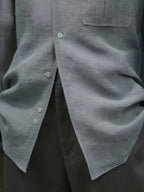 Sage Green 100% Pure Linen Men's Long Sleeve Shirt