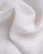 High Waist Pleated 100 Heavyweight Linen White Wide Leg Cropped Pants