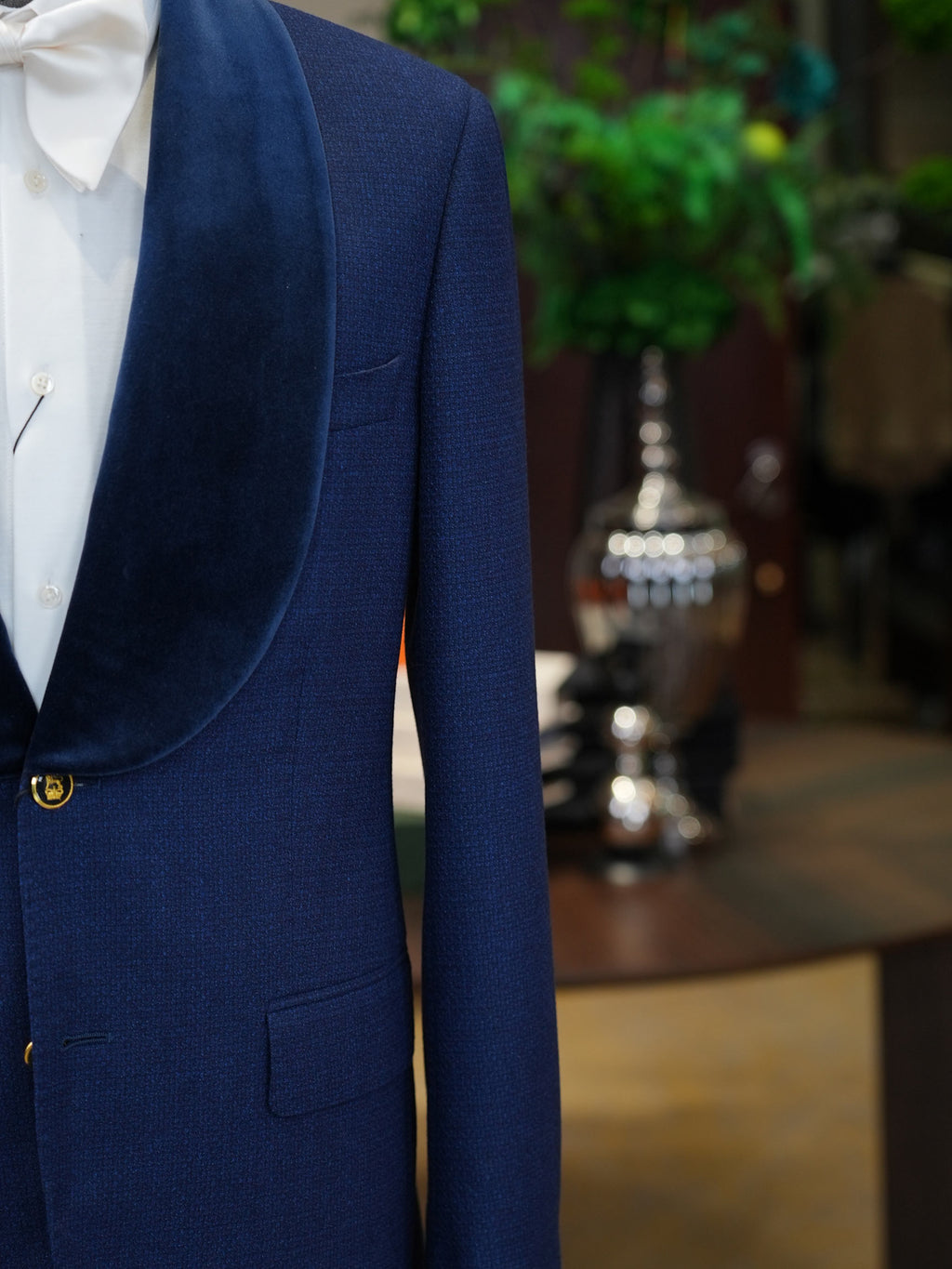 Deep sea blue velvet dress blazer