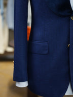 Deep sea blue velvet dress blazer