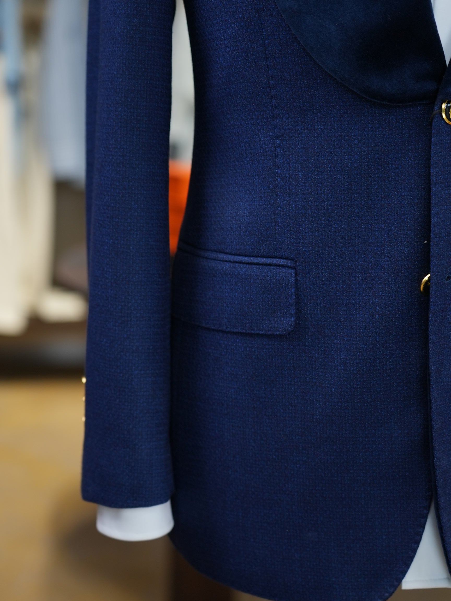 Deep sea blue velvet dress blazer