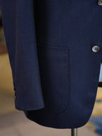 Navy Peak Lapel Blazer | 100% Italian Imported Wool Tailored Jacket, In-House Designer & Factory Direct
