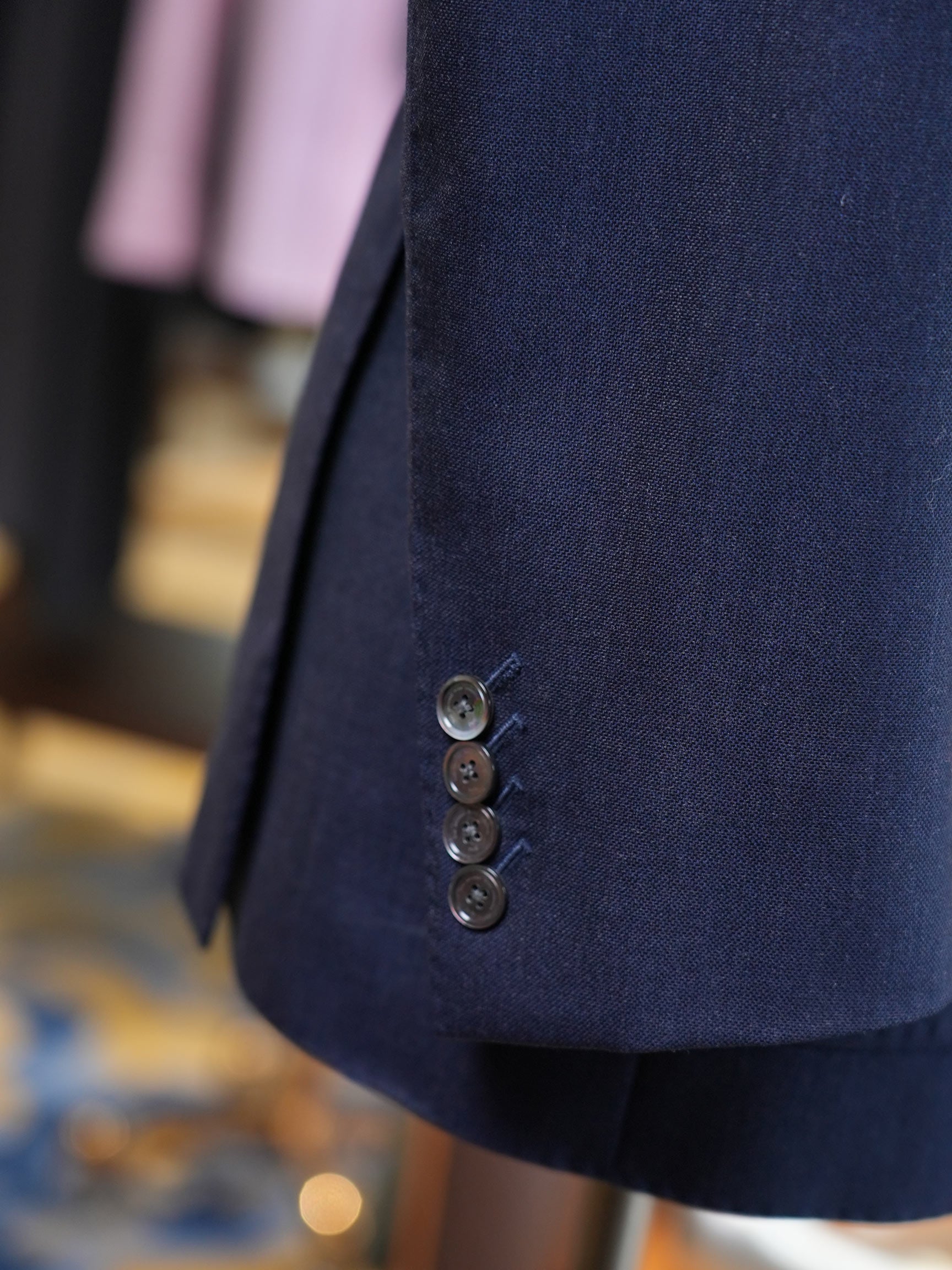 Navy Peak Lapel Blazer | 100% Italian Imported Wool Tailored Jacket, In-House Designer & Factory Direct