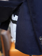 Navy Peak Lapel Blazer | 100% Italian Imported Wool Tailored Jacket, In-House Designer & Factory Direct