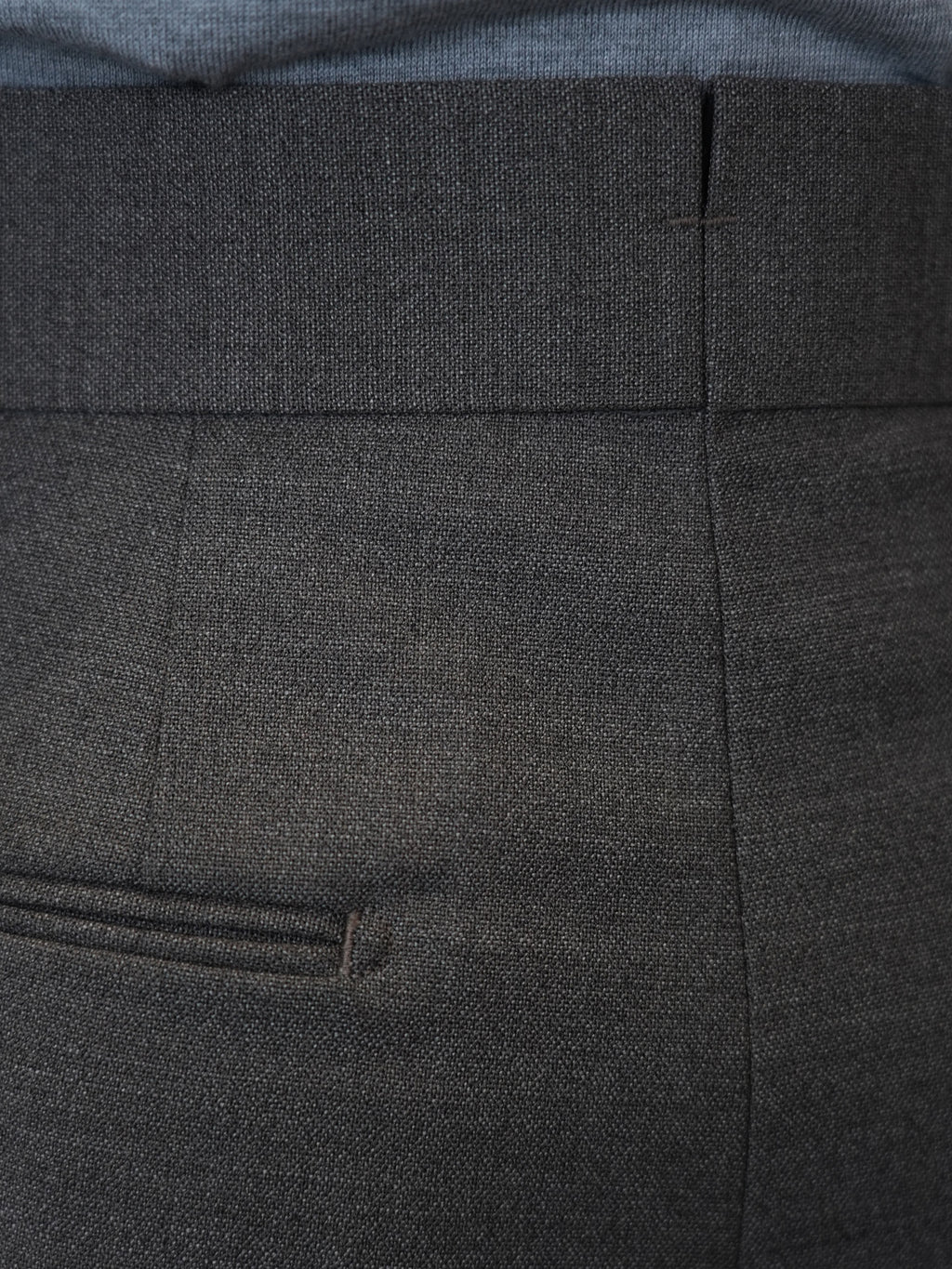 Men’s Dark Grey 100% Wool Double‑Pleat Tapered Trousers