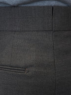 Men’s Dark Grey 100% Wool Double‑Pleat Tapered Trousers