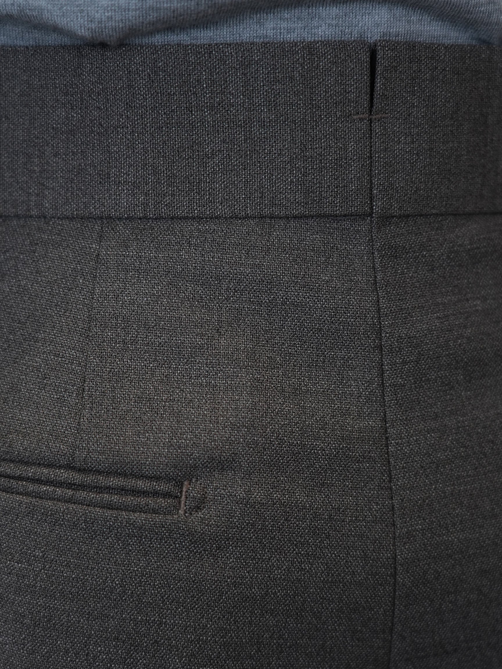 Men’s Dark Grey 100% Wool Double‑Pleat Tapered Trousers