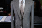 Medium Grey Plain Weave 100% Pure Wool Two-Piece Suit Jacket, Peak Lapel Formal Blazer for Asian Gentlemen