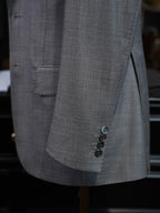 Medium Grey Plain Weave 100% Pure Wool Two-Piece Suit Jacket, Peak Lapel Formal Blazer for Asian Gentlemen