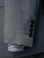 Grey flannel wool double-breasted six-button single blazer