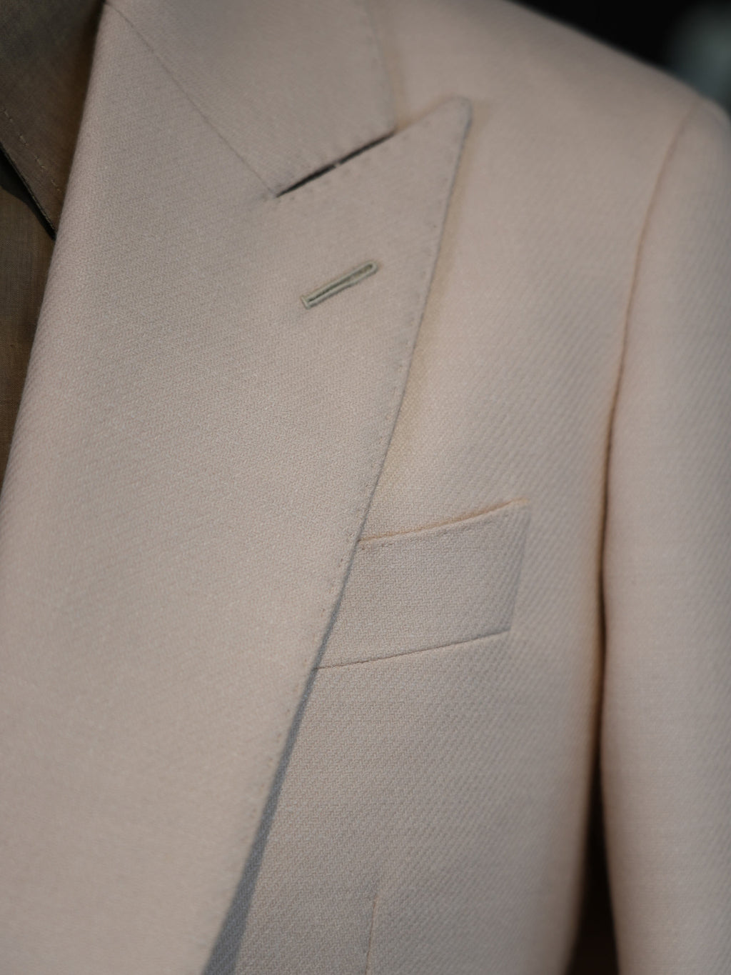 Men’s Cream 100% Wool Double Breasted Blazer | High-End Factory Crafted Smart Casual Jacket