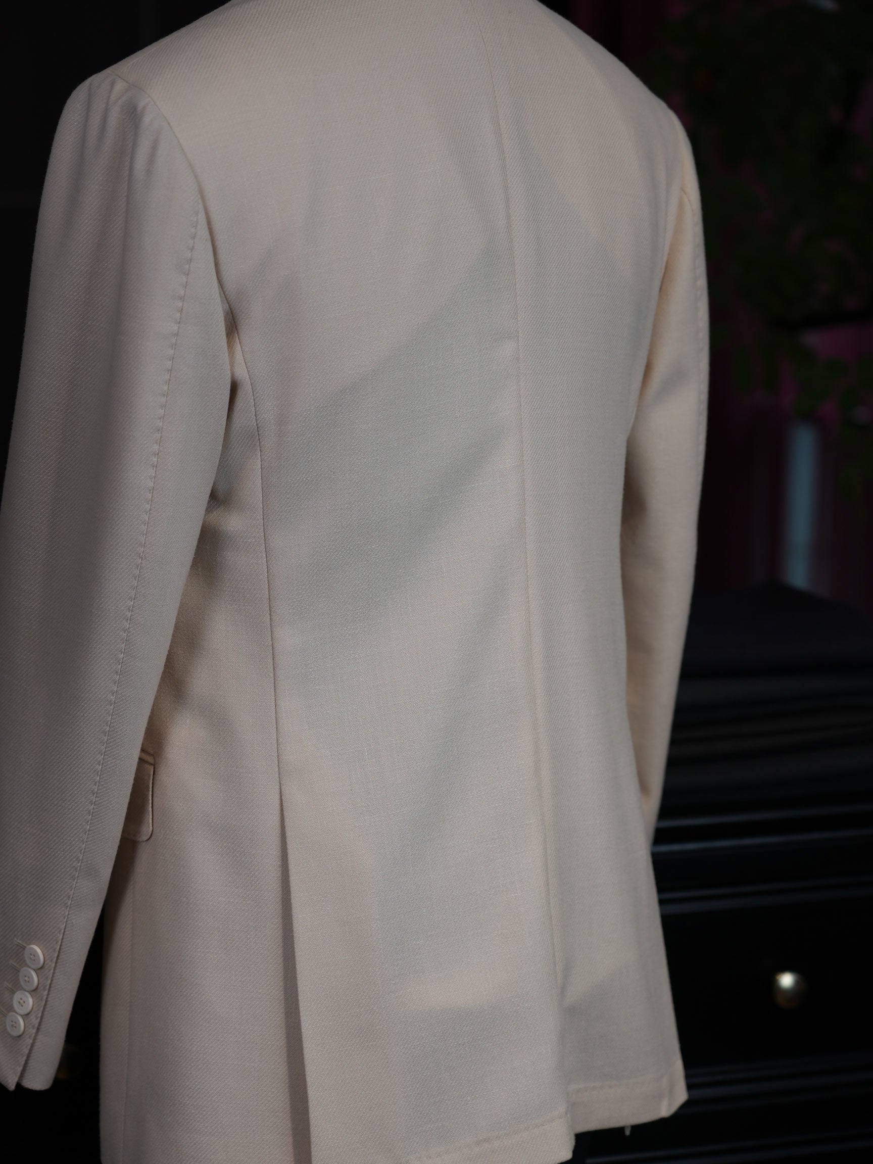 Men’s Cream 100% Wool Double Breasted Blazer | High-End Factory Crafted Smart Casual Jacket