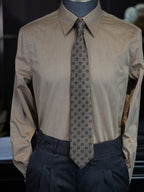 Men’s Business‑Casual Khaki 100% Cotton Long‑Sleeve Dress Shirt