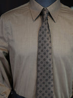 Men’s Business‑Casual Khaki 100% Cotton Long‑Sleeve Dress Shirt
