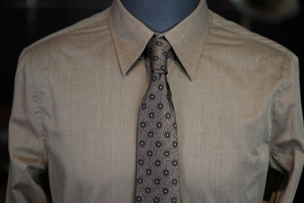 Men’s Business‑Casual Khaki 100% Cotton Long‑Sleeve Dress Shirt