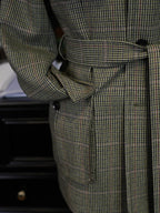 Vintage Green Tweed 100% Pure Wool Safari Jacket | Bespoke Cut for Athletic Broad Shoulders