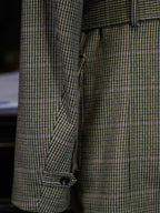 Vintage Green Tweed 100% Pure Wool Safari Jacket | Bespoke Cut for Athletic Broad Shoulders