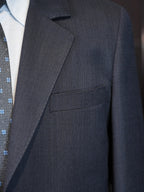 Men’s Grey Textured 100% Wool Overcoat, Notch Lapel Mid-Length Wool Trench Coat for Business & Formal Occasions