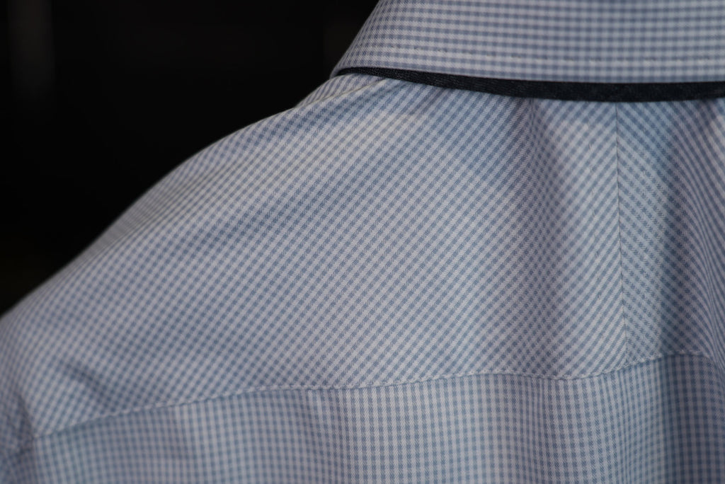 Men’s Fine‑Woven Grey Mini‑Check 100% Cotton Long‑Sleeve Dress Shirt